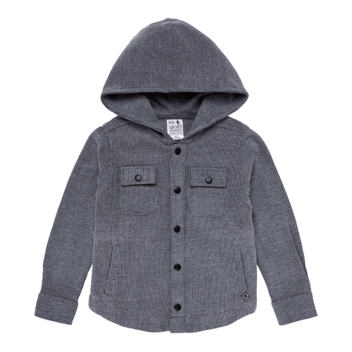 Casaco Infantil Masculino Tricot Astor com Capuz - CINZA