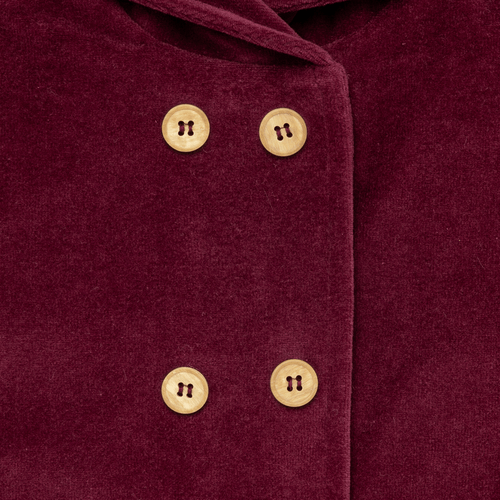 Macacão de Bebê Masculino Longo Plush com Capuz - BORDO