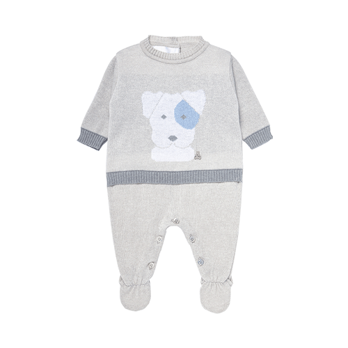 Saída de Maternidade Masculina Jacquard Cachorro - CINZA