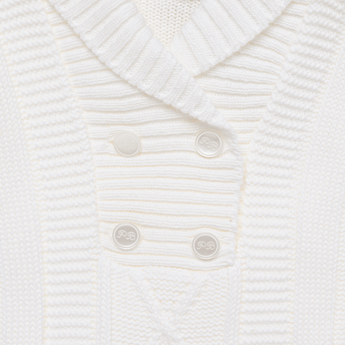 Saída de Maternidade Masculina Gola Xale - BRANCO