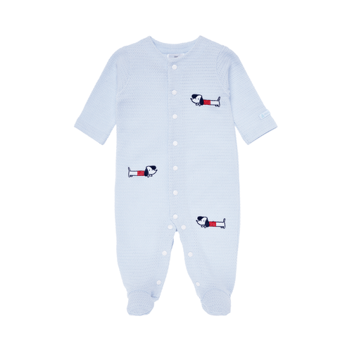 Macacão de Bebê Masculino Longo Tricot Jetty Cachorro - AZUL BEBE