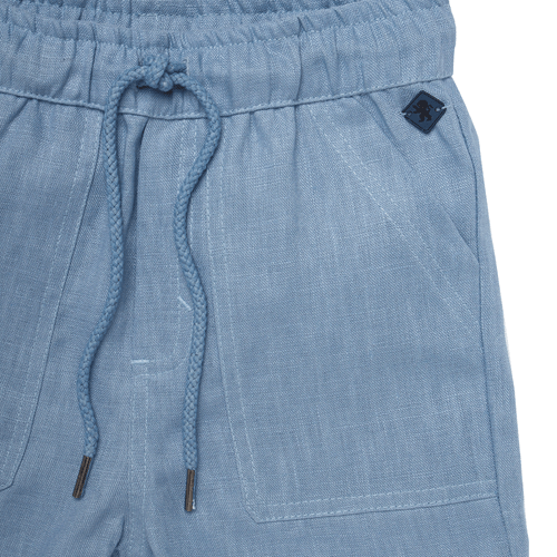 Bermuda Infantil Masculina Puro Linho - AZUL JEANS