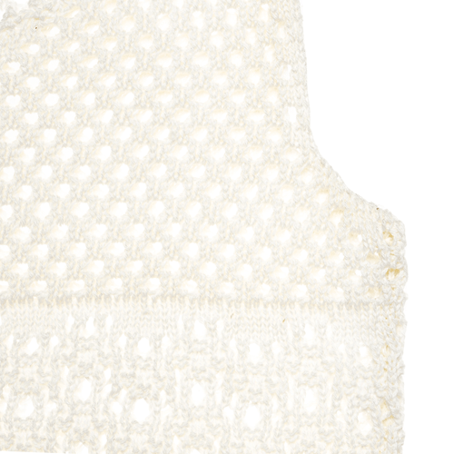 Blusa Regata Infantil Feminina Tricot Ponto Crochet - OFF WHITE