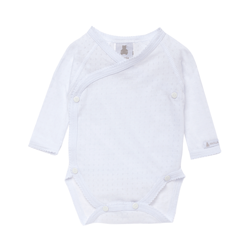 Body de Bebê Feminino Longo Transpassado - BRANCO