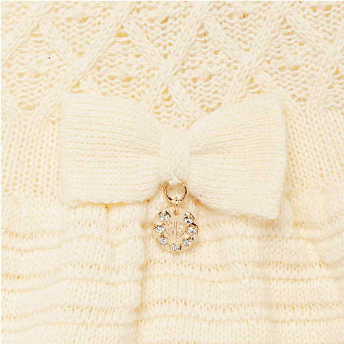 Saída de Maternidade Feminina Tricot Losango com Laço - AMARELO