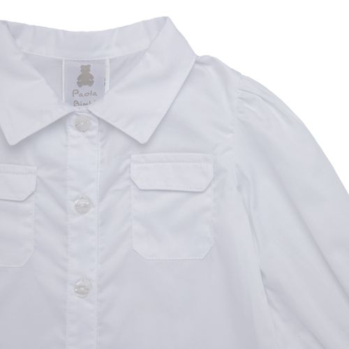 Bata de Bebê Feminina Manga Longa Ravel Fio 60 Ponto Smock - BRANCO