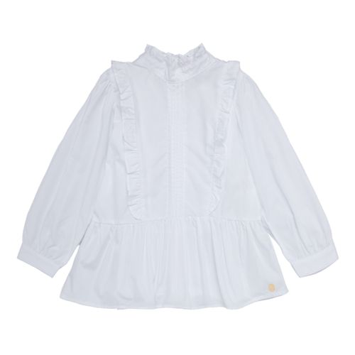 Bata Infantil Feminina Manga Longa Ravel Fio 60 Nervuras - BRANCO