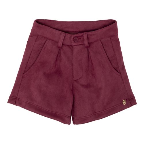 Shorts Infantil Feminino Suede com Bolsos - PINK