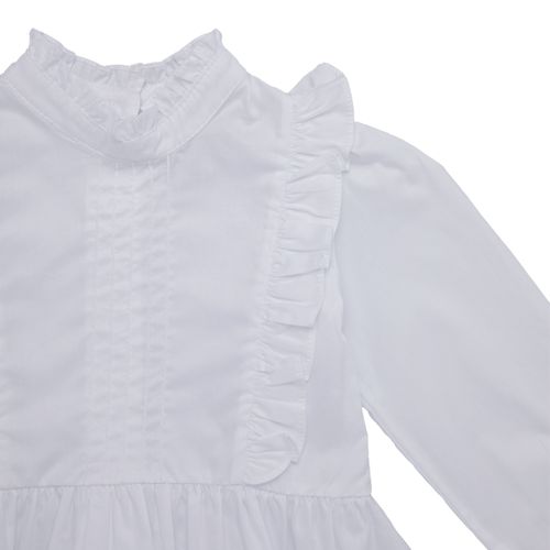 Bata de Bebê Feminina Manga Longa Ravel Fio 60 Nervuras - BRANCO