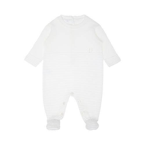 Saída de Maternidade Masculina Tricot Canelada - BRANCO