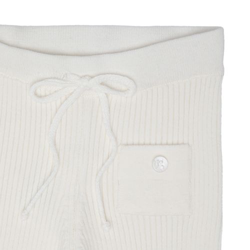 Legging de Bebê Feminina Tricot Canelado - OFF WHITE