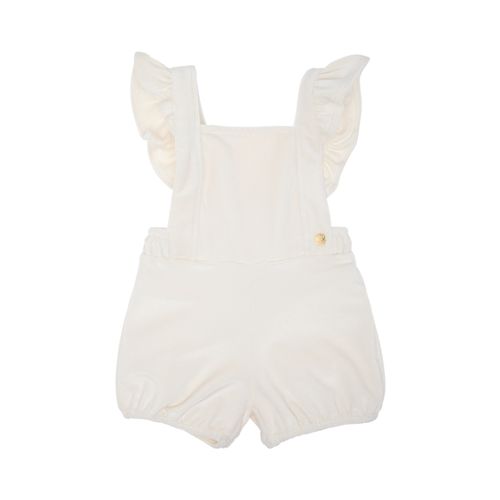 Romper de Bebê Feminino Plush Canelado - OFF WHITE
