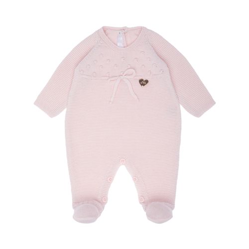 Saída de Maternidade Feminina Tricot Pala Ponto Pipoca - ROSA PASTEL