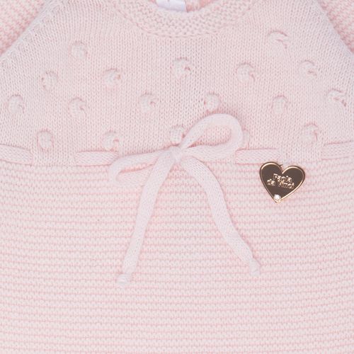 Saída de Maternidade Feminina Tricot Pala Ponto Pipoca - ROSA PASTEL