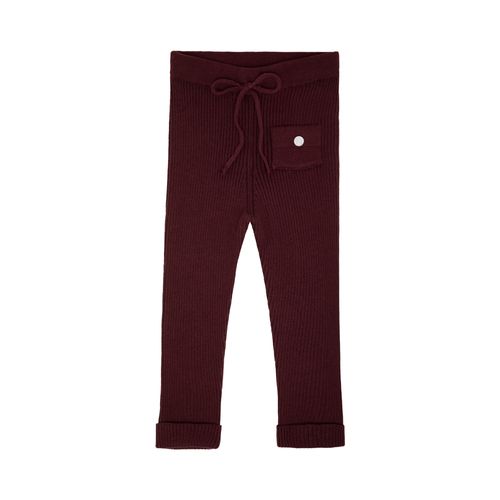 Legging de Bebê Feminina Tricot Canelado - BORDO