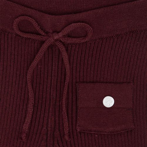 Legging de Bebê Feminina Tricot Canelado - BORDO