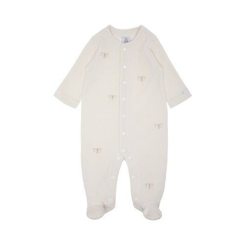Macacão de Bebê Unissex Longo Plush Urso Bimbi - CREME