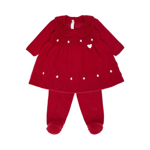 Saída de Maternidade Feminina Tricot Gola Crochet - VERMELHO