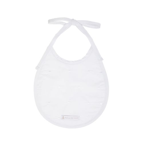 Conjunto de Babador de Bebê Bordado Poás - 2 Unidades - BRANCO