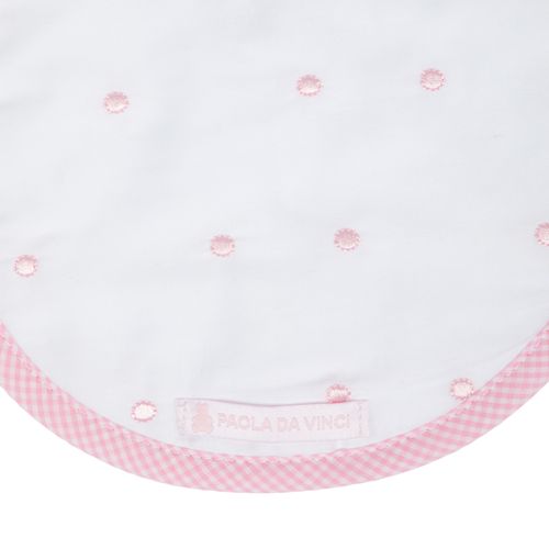 Conjunto de Babador de Bebê Bordado Poás - 2 Unidades - ROSA
