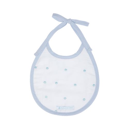 Conjunto de Babador de Bebê Bordado Poás - 2 Unidades - AZUL BEBE