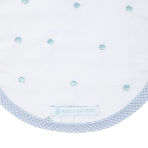 Conjunto de Babador de Bebê Bordado Poás - 2 Unidades - AZUL BEBE