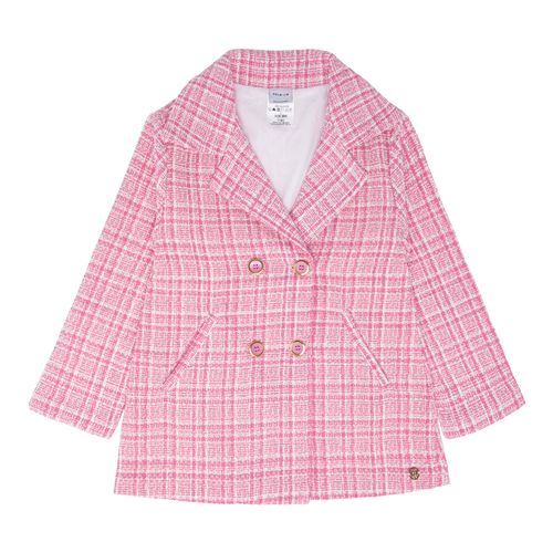 Casaco Infantil Feminino Tweed Longo - ROSA