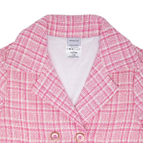 Casaco Infantil Feminino Tweed Longo - ROSA