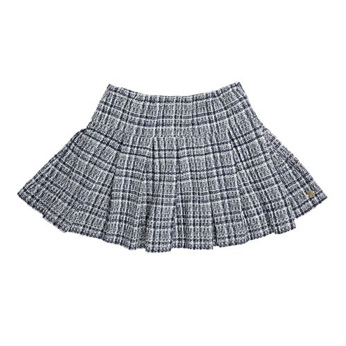 Saia Infantil Feminina Tweed com Pregas - AZUL MARINHO