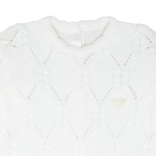 Saída de Maternidade Feminina Tricot Losangos - BRANCO