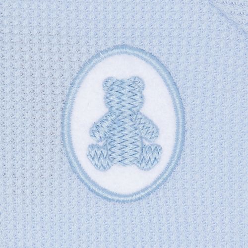 Macacão de Bebê Masculino Longo Favos Capuz com Orelha - AZUL BEBE