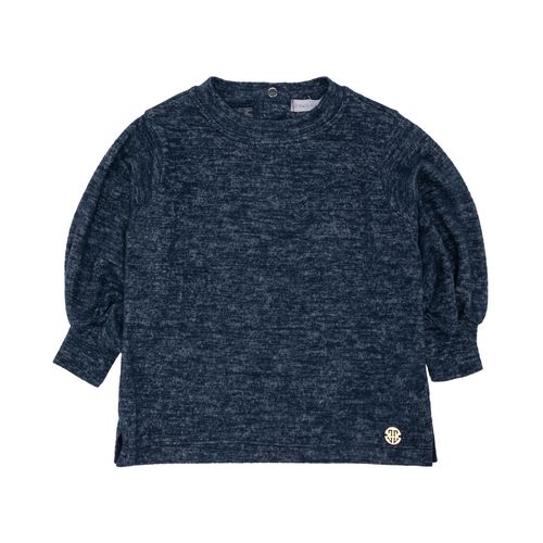 Blusa de Bebê Feminina Manga Bufante - AZUL MARINHO