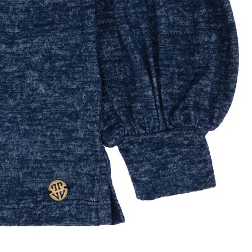 Blusa de Bebê Feminina Manga Bufante - AZUL MARINHO