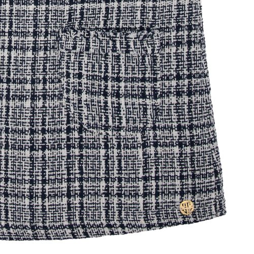 Vestido Infantil Feminino Tweed com Bolsos - AZUL MARINHO