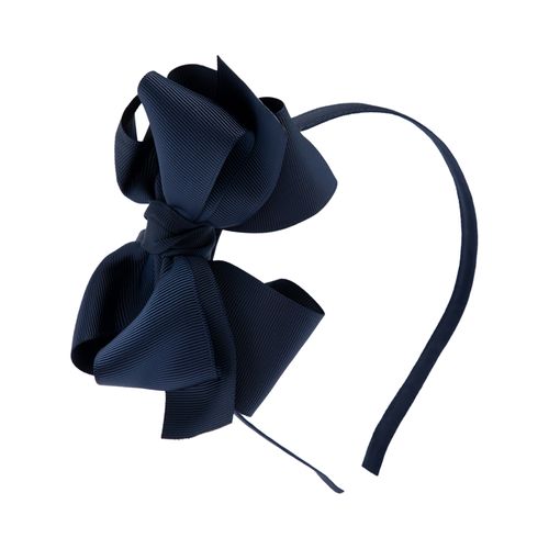 Tiara Infantil com Laço Gorgurão Removível - AZUL MARINHO