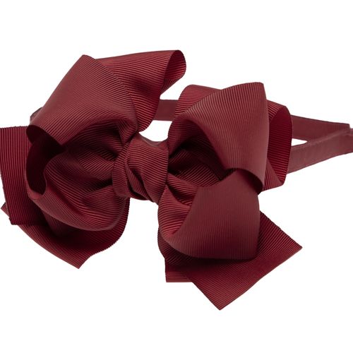Tiara Infantil com Laço Gorgurão Removível - BORDO