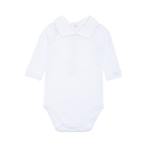 Body de Bebê Masculino Manga Longa Bordado Poás - BRANCO