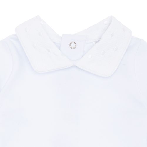 Body de Bebê Masculino Manga Longa Bordado Poás - BRANCO