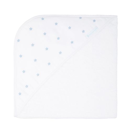 Toalha de Banho de Bebê com Capuz Algodão Egípcio Estrelas - AZUL BEBE