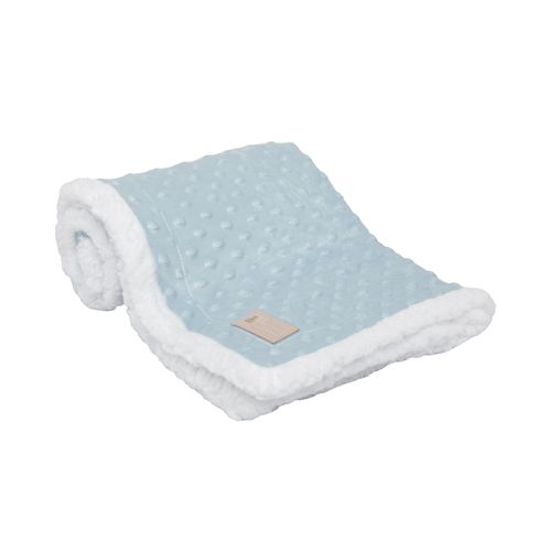 Manta de Bebê Sherpa Double Face - AZUL BEBE