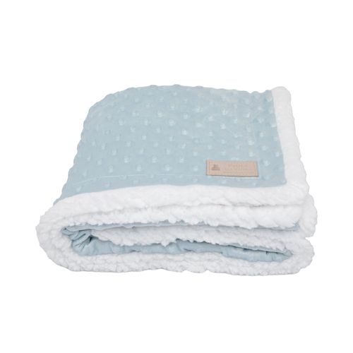 Manta de Bebê Sherpa Double Face - AZUL BEBE