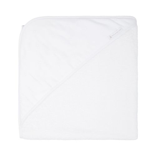 Toalha de Banho de Bebê com Capuz Algodão Egípcio Estrelas - BRANCO