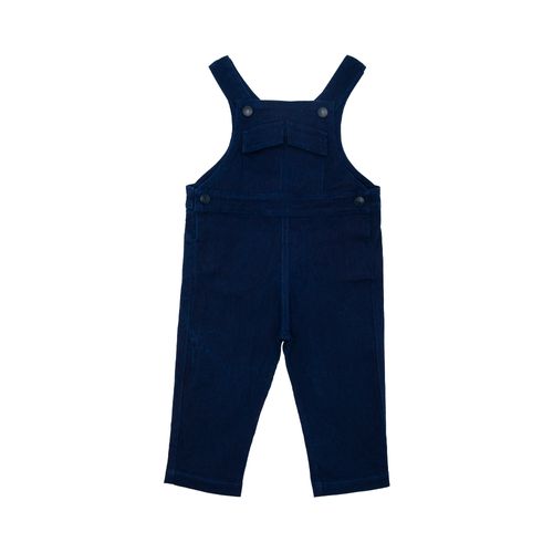 Jardineira de Bebê Masculina Jeans Italy com Bolsos - AZUL MARINHO