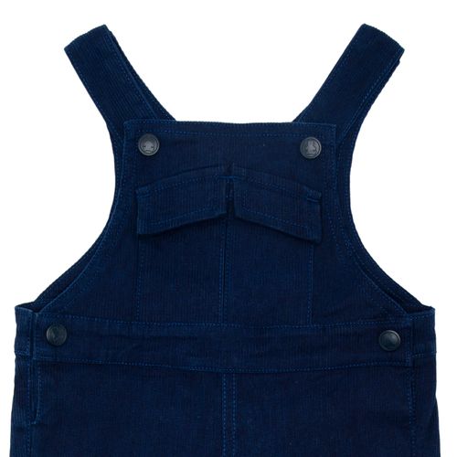 Jardineira de Bebê Masculina Jeans Italy com Bolsos - AZUL MARINHO