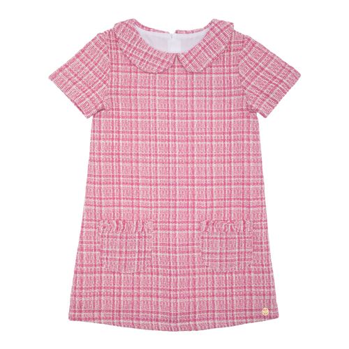 Vestido Infantil Feminino Tweed com Bolsos - ROSA