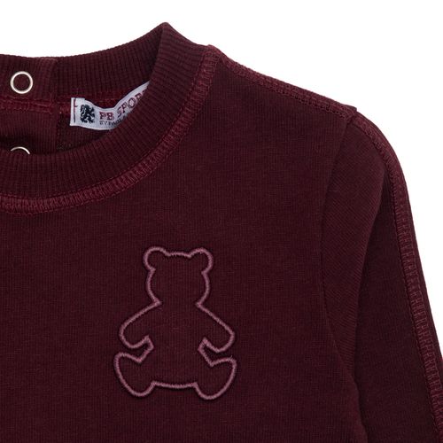 Blusa Malhão de Bebê Masculina Manga Longa - BORDO