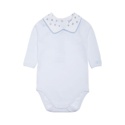 Body de Bebê Masculino Manga Longa Bordado Poás - BRANCO