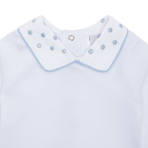 Body de Bebê Masculino Manga Longa Bordado Poás - BRANCO