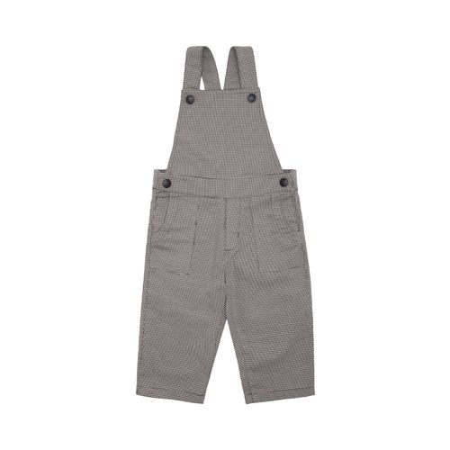 Jardineira de Bebê Masculina Pied Poule Maquinetado - PRETO
