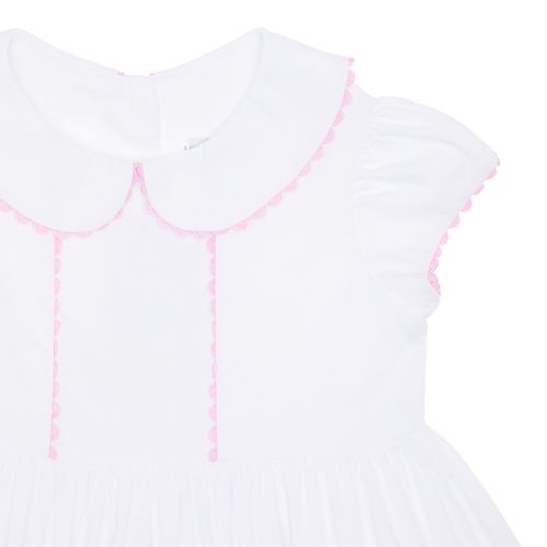 Vestido de Bebê Feminino Fustão com Viés - BRANCO